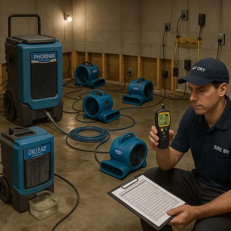 Structural Drying and Dehumidification process in Linganore, MD